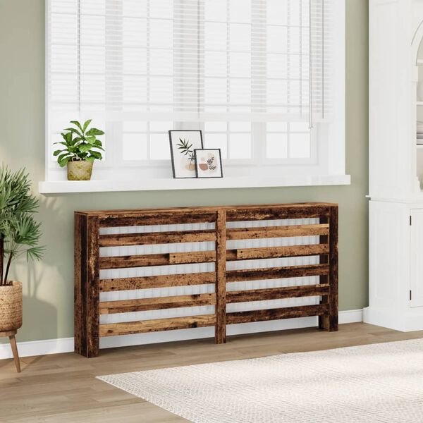 vidaXL Cache-radiateur vieux bois 175x20x82 cm bois d'ing&eacute;nierie