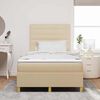 vidaXL Lit &agrave; ressorts avec matelas Cr&egrave;me 120 x 200 cm tissu