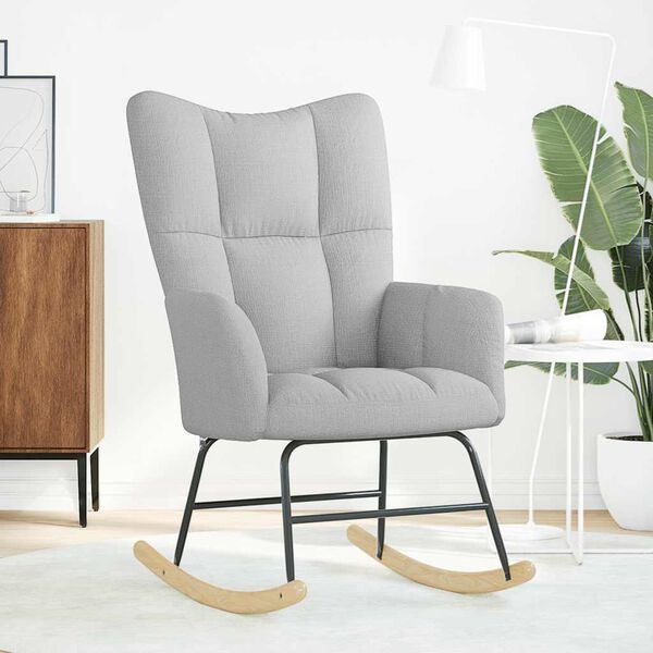 vidaXL Chaise &agrave; bascule gris nuage tissu