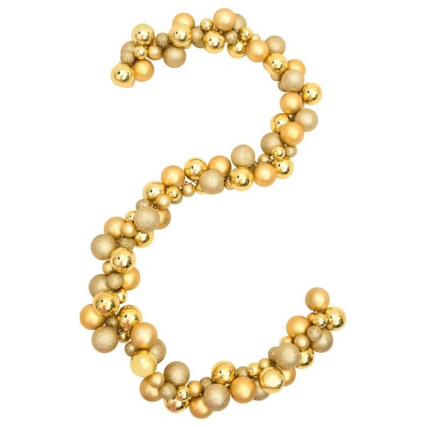 vidaXL Guirlande de Noël avec boules doré 175 cm polystyrène