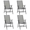vidaXL Ensemble &agrave; manger de jardin 5 pcs Acier Anthracite