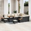 vidaXL Ensemble de canap&eacute; de jardin 12 pcs Noir Poly rotin