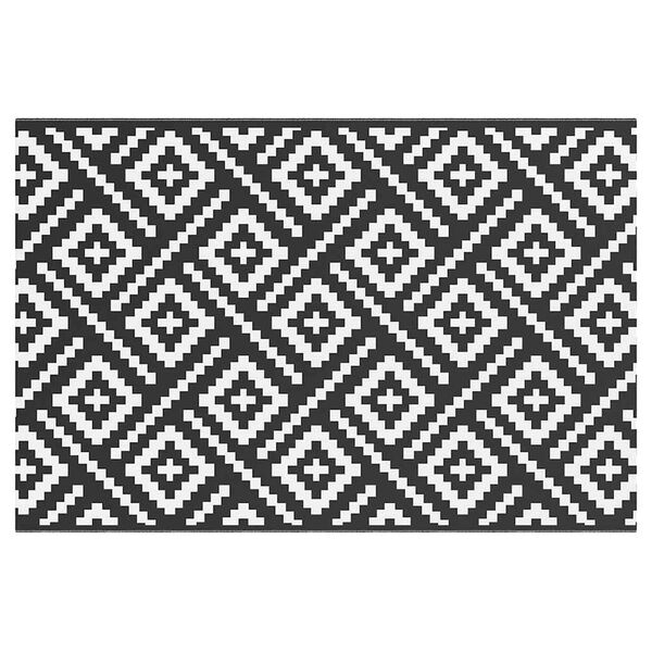 vidaXL Tapis d'ext&eacute;rieur ARAKIL Blanc et noir 120x180 cm PP