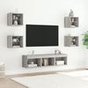 vidaXL Unit&eacute;s murales TV avec LED 7 pcs gris sonoma bois d'ing&eacute;nierie
