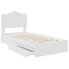 vidaXL Lit de Rangement Blanc 90 x 190 cm Bois d'ing&eacute;nierie