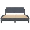 vidaXL Cadre de lit Dover gris fonc&eacute; 120x200 cm velours