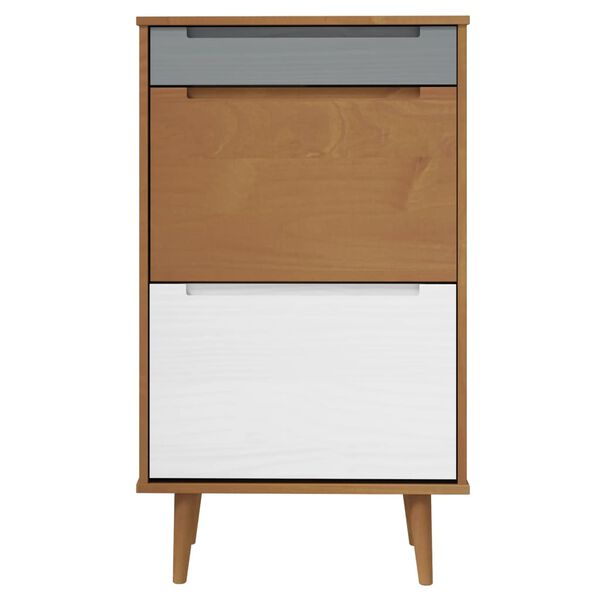 vidaXL Armoire à chaussures MOLDE Marron 59,5x35x103 cm Bois de pin