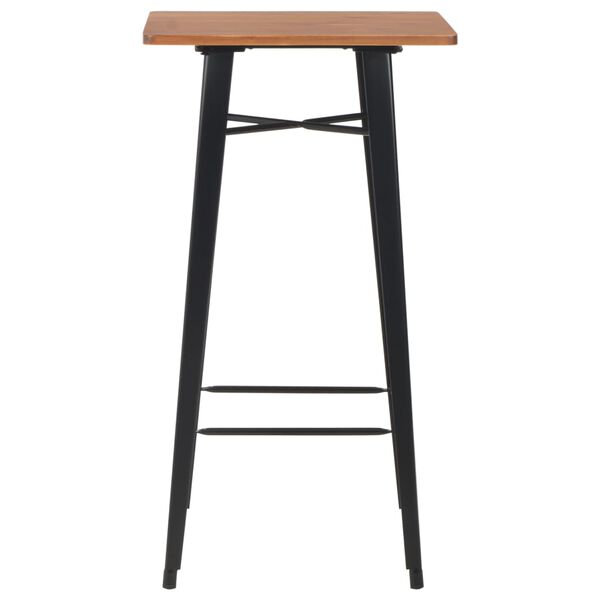 vidaXL Mobilier de bar 3 pcs Acier Noir
