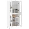 vidaXL Buffet haut Blanc 69,5x34x180 cm Bois d'ing&eacute;nierie