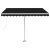 vidaXL Auvent manuel r&eacute;tractable avec LED 300x250 cm Anthracite