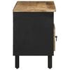 vidaXL Meuble TV noir 100x33,5x46 cm bois massif manguier brut