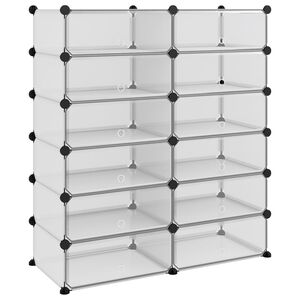vidaXL &Eacute;tag&egrave;re &agrave; chaussures Transparent 94,5x36,5x106 cm PP