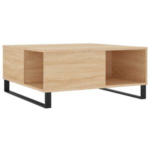 vidaXL Table basse ch&ecirc;ne sonoma 80x80x36,5 cm bois d'ing&eacute;nierie