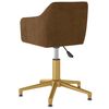vidaXL Chaise pivotante de salle &agrave; manger Marron Velours