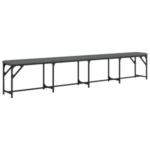 vidaXL Banc &agrave; manger gris fonc&eacute; 248x32x45 cm acier et tissu
