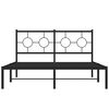 vidaXL Cadre de lit m&eacute;tal sans matelas avec t&ecirc;te de lit noir 140x190cm