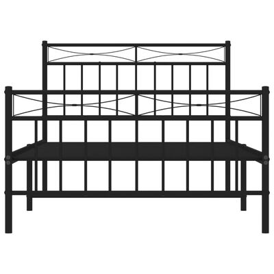 vidaXL Cadre de lit métal sans matelas et pied de lit noir 100x200 cm