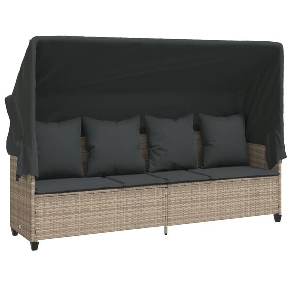 vidaXL Salon de jardin 5 pcs avec coussins gris clair r&eacute;sine tress&eacute;e