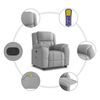 vidaXL Fauteuil de massage inclinable gris nuage tissu