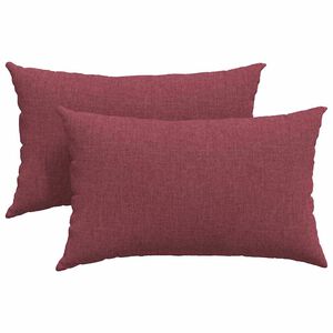 vidaXL Coussins de canap&eacute; 2 pcs Bordeaux 50 x 30 cm tissu