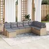 vidaXL Ensemble de canap&eacute; de jardin 8 pcs Beige polyrotin