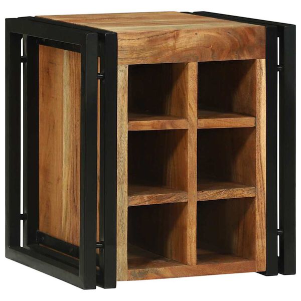 vidaXL &Eacute;tag&egrave;re &agrave; vin 35 x 35 x 39 cm Bois d'Acacia Massif
