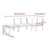 vidaXL Salon de jardin 3 pcs avec coussins noir aluminium