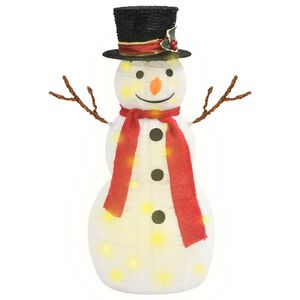 vidaXL Figurine de bonhomme de neige de No&euml;l &agrave; LED Tissu 60 cm