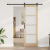 vidaXL Porte coulissante Naturel et Noir 78 x 232 cm