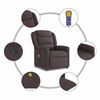vidaXL Fauteuil de massage inclinable Marron fonc&eacute; Tissu