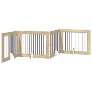 vidaXL Porte de chien pliable avec supports 4 pc Ch&ecirc;ne Sonoma 401 cm