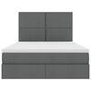 vidaXL Lit avec rangement et matelas Gris fonc&eacute; 140 x 190 cm Polyester