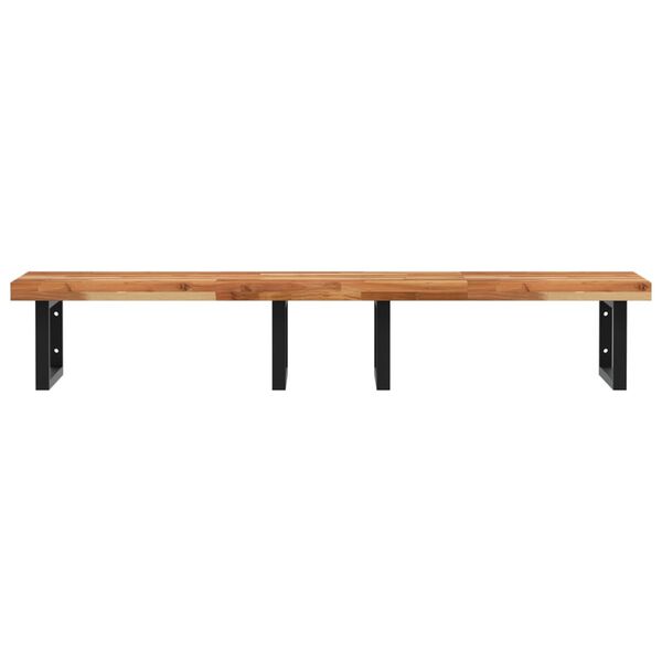 vidaXL &Eacute;tag&egrave;re de vasque murale acier et bois massif d'acacia