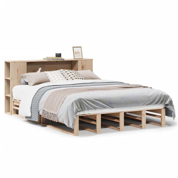 vidaXL Lit biblioth&egrave;que sans matelas 120x200 cm bois massif