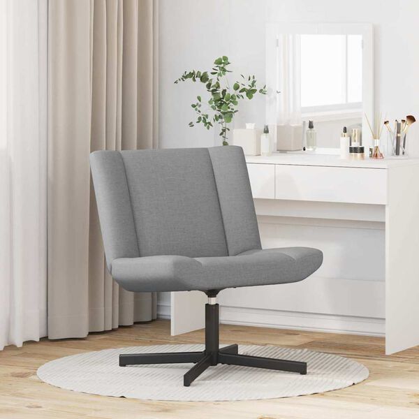 vidaXL Chaise pivotante Gris clair 63 x 75 x 76 cm tissu