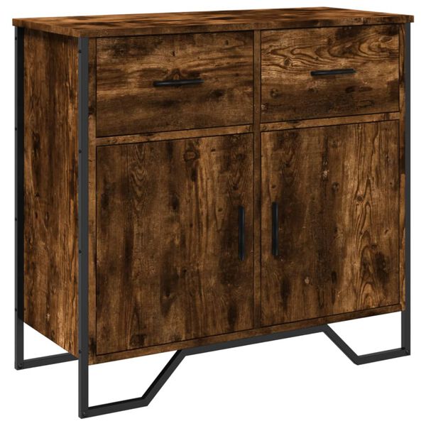 vidaXL Buffet ch&ecirc;ne fum&eacute; 79,5x35,5x74,5 cm bois d'ing&eacute;nierie