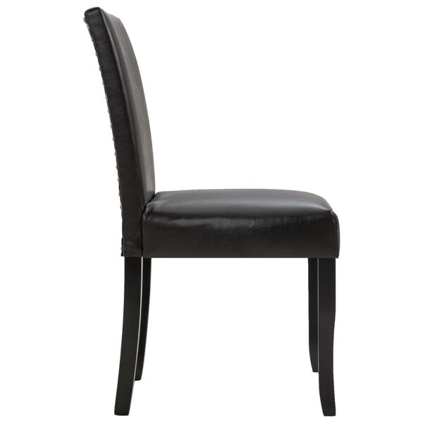 vidaXL Chaises &agrave; manger lot de 2 marron fonc&eacute; similicuir