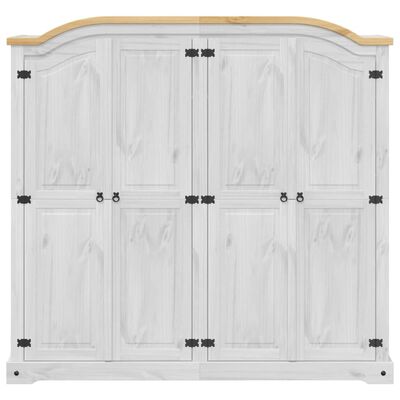 vidaXL Garde-robe Corona blanc 194x52x186 cm bois de pin massif