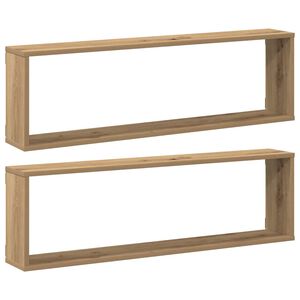 vidaXL &Eacute;tag&egrave;res cube murales 2 pcs ch&ecirc;ne artisanal bois ing&eacute;nierie