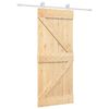 vidaXL Porte coulissante 85 x 210 cm Bois de pin massif (non trait&eacute;)