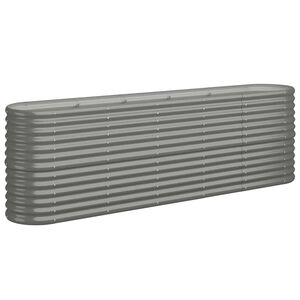 vidaXL Lit sur&eacute;lev&eacute; de jardin Acier galvanis&eacute; 224x40x68 cm gris
