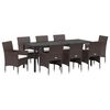 vidaXL Ensemble de salle &agrave; manger pour jardin 9 pc Marron polyrotin