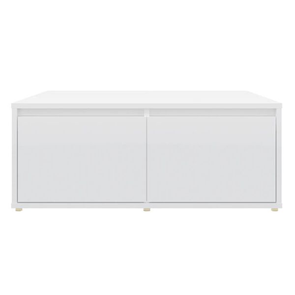 vidaXL Table basse blanc brillant 80x80x31 cm bois d'ingénierie