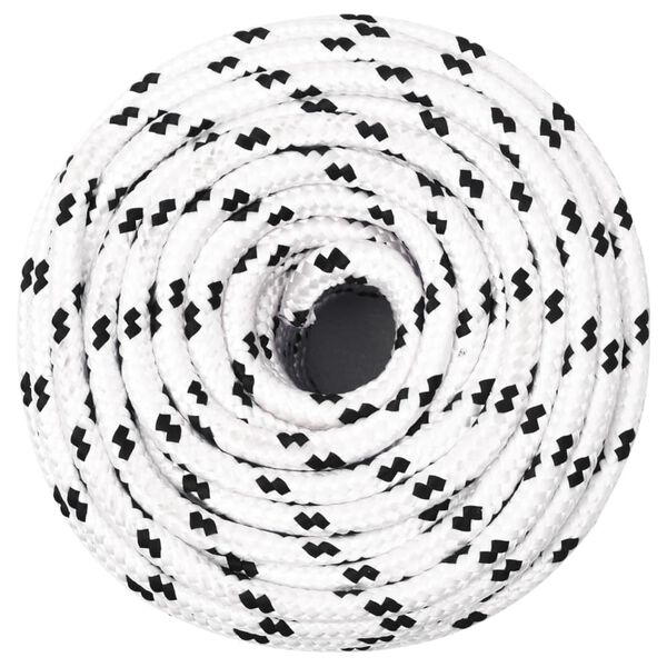 vidaXL Corde de bateau tress&eacute; Blanc 8 mmx25 m Polyester