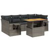 vidaXL Salon de jardin avec coussins 7 pcs gris r&eacute;sine tress&eacute;e