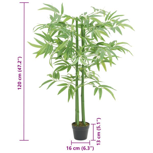 vidaXL Bambou artificiel 384 feuilles 120 cm vert