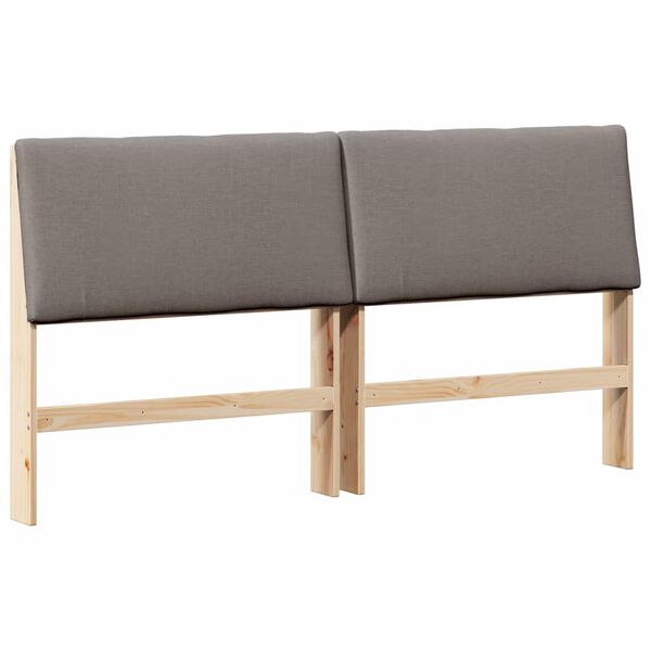 vidaXL T&ecirc;te de lit capitonn&eacute;e Taupe 180 cm Pin massif