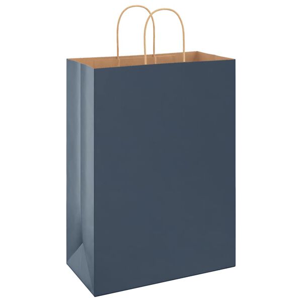 vidaXL Sacs en papier 50 pcs avec poign&eacute;es bleu 32x17x44 cm