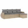 vidaXL Salon de jardin avec coussins 5 pcs beige r&eacute;sine tress&eacute;e