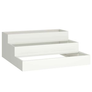 vidaXL Cache-pot de jardin Blanc 90 x 90 x 35 cm Acier lamin&eacute; &agrave; froid